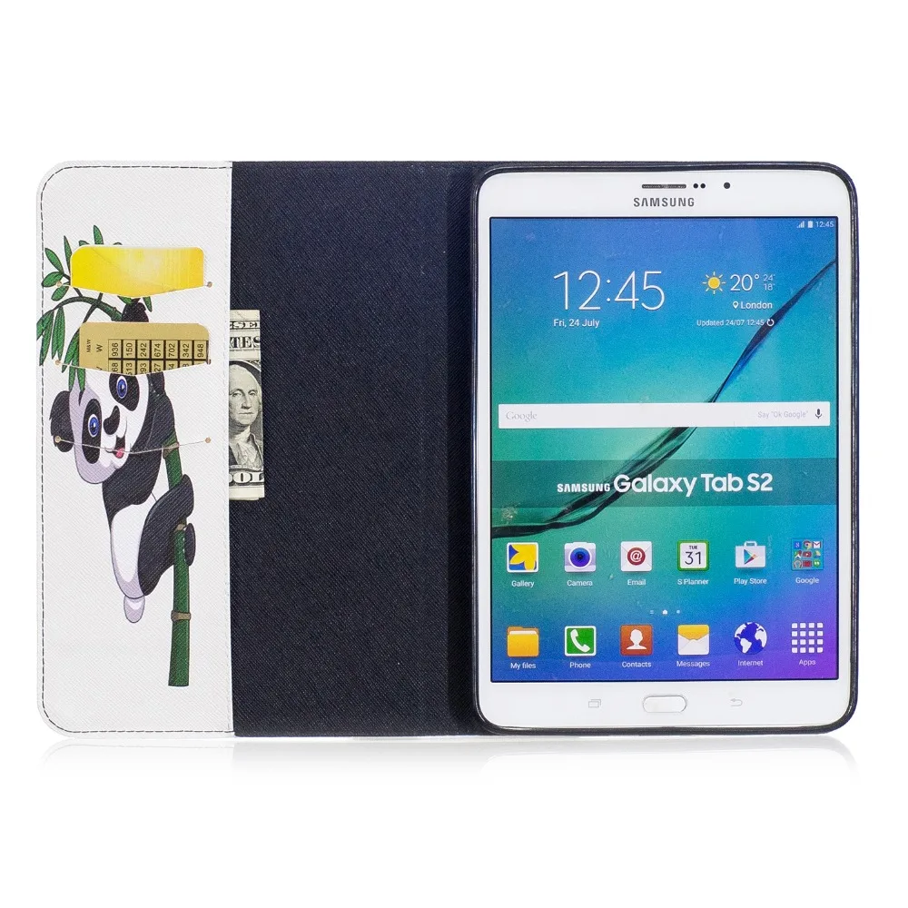 Кожаный чехол с рисунком панды и совы для Samsung Galaxy Tab S2 8 0 T710 T713 T715 T719|Чехлы