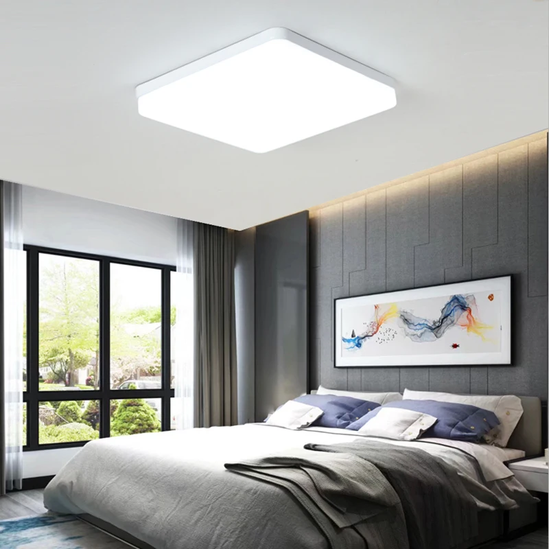 Luz de techo LED redonda para dormitorio, lámpara de techo ultrafina con montaje en superficie, AC85-265V, 6W, 9W, 13W, 18W, 24W, 36W y 48W