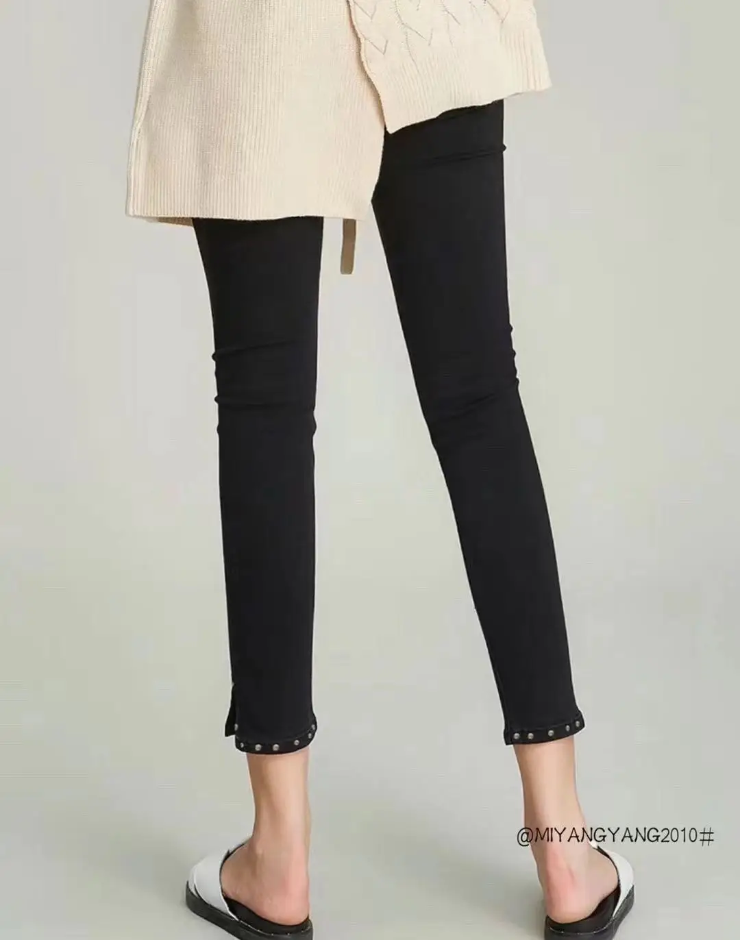 Женские узкие джинсы эластичные джинсовые брюки с пуговицами высокой талией