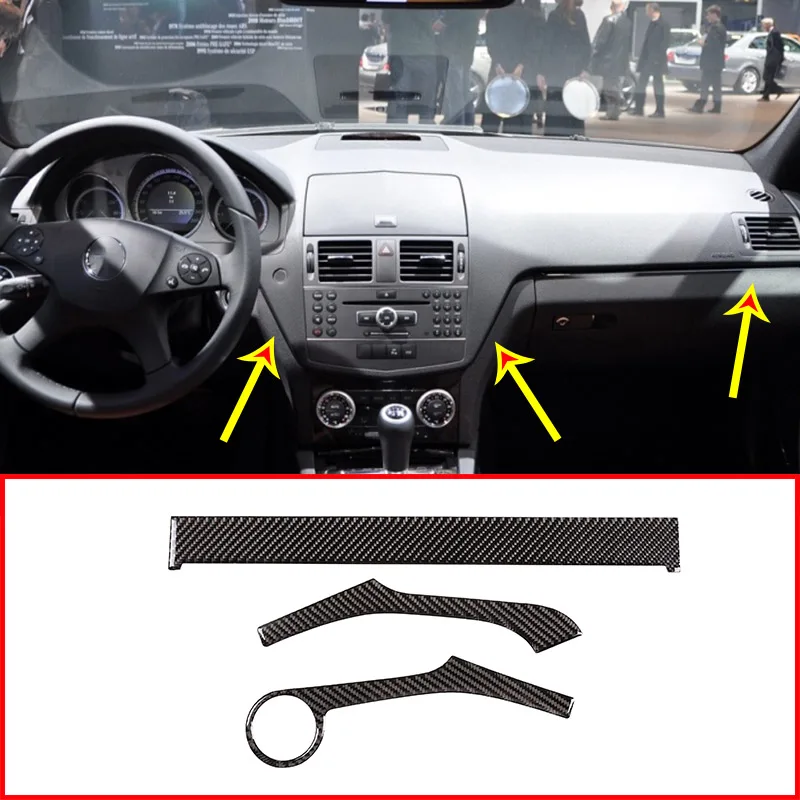 Наклейки из углеродного волокна для украшения центральной консоли Mercedes benz C Class