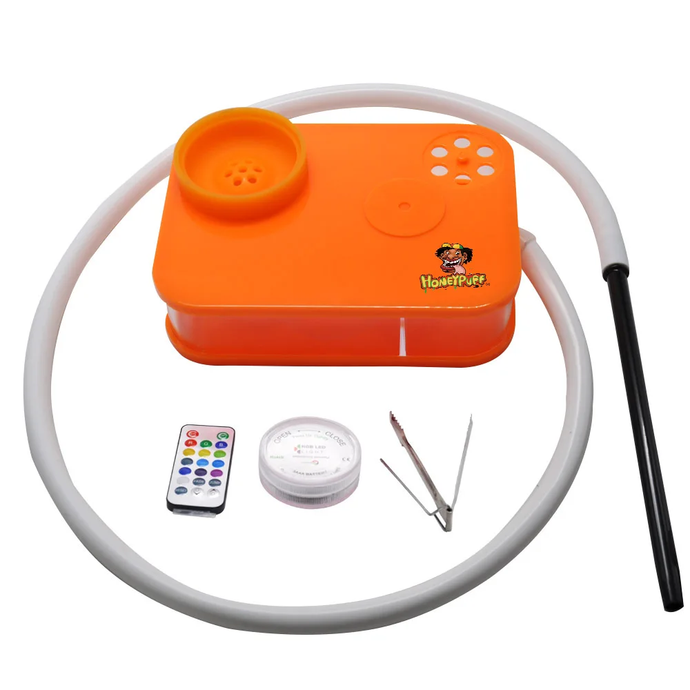 Honeypuff акрил кальян комплект с светодиодный светильник Портативный полный