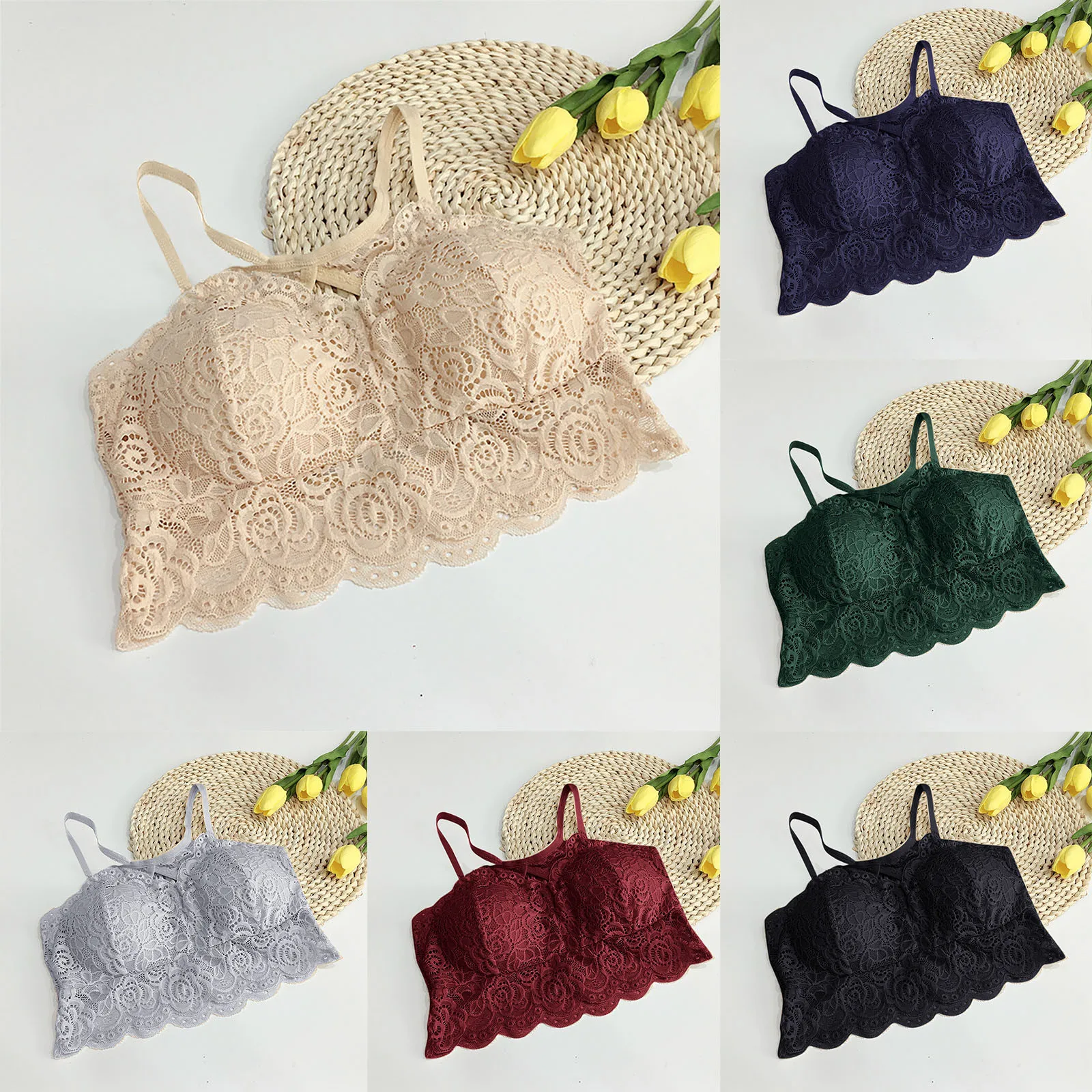 2021 Новое поступление Для женщин пуш ап Беспроводной кружевной бюстгальтер топ