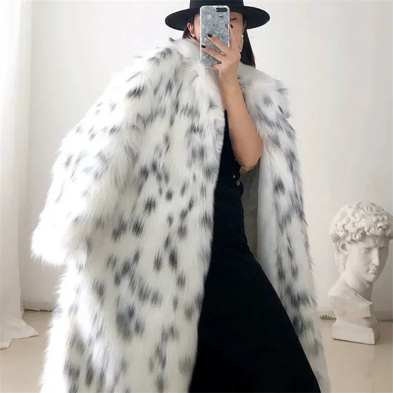 2021 New Fur Loose Coat Female Imitation Fox Fur Coat Korean Winter Thickened Fur Coat Is Thin And Western Women Long Jacket A10