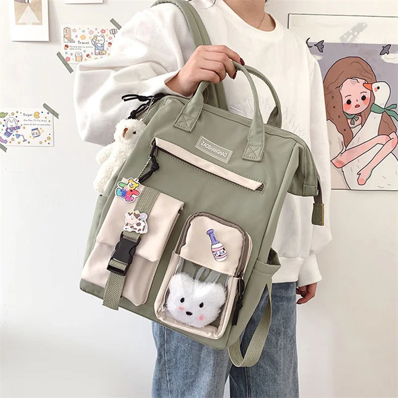 

Fashion Backpack Women Waterproof Candy Colors Backpacks Fancy High School Bags For Teenage Girl Cute Travel Rucksack