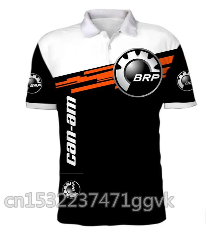 Мужская футболка с 3D принтом BRP Can am короткими рукавами и отворотом брендовая