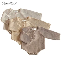 new toddler baby boys girls knitted bodysuit infant jumpsuit knitwear outfits newborn baby sweater baby knit hat