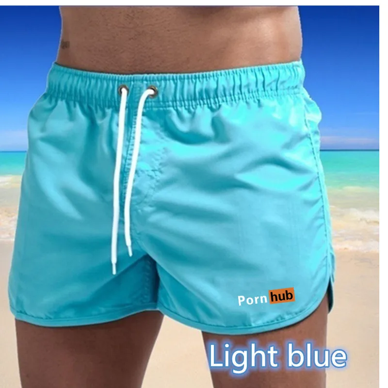 

2021 Men's Board Shorts Gym Sport Shorts Men Elastic Waist Lace-up Workout Shorts Training Swimwear Men Beach Shorts