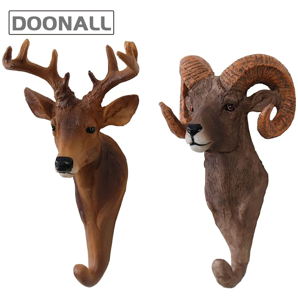 Настенные крючки в деревенском стиле жираф Антилопа шимпанзе олень слон Зебра