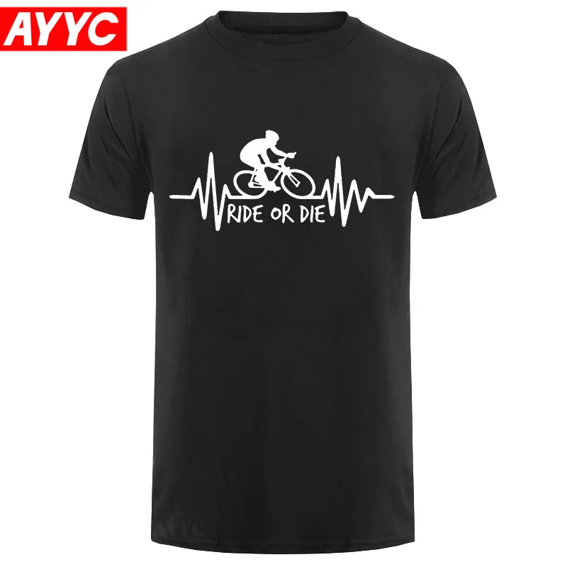 

Funny Birthday Present Dad Father Heartbeat Biker T Shirt Bicycle Summer Cotton Is My Bike Okay T Shirts Men