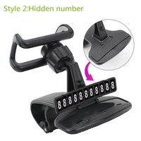 2021 hud car dashboard phone stand 360 adjustable gps car clips holder hidden parking number for mobile phone car stand support