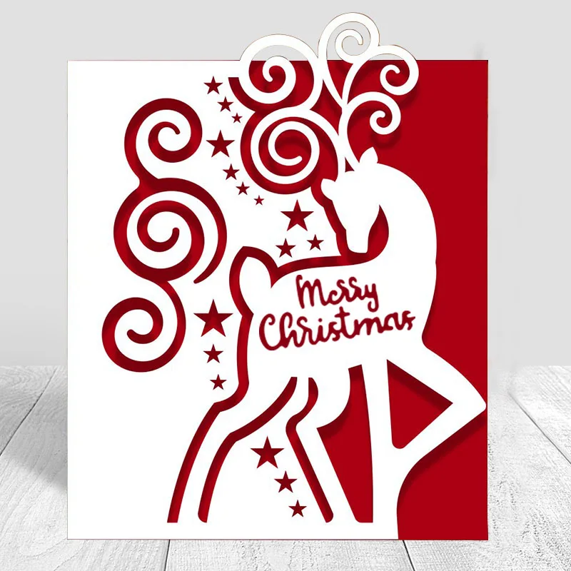 

Metal Cutting Dies Cut Mold Christmas Deer Border Lace Decoration Scrapbook Paper Craft Knife Mould Blade Punch Stencils