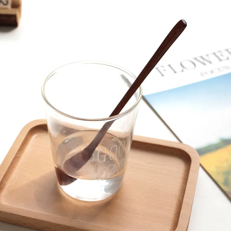 1 шт. футболка с длинными деревянные ложки для помешивания десерт Мёд Кофе ложка