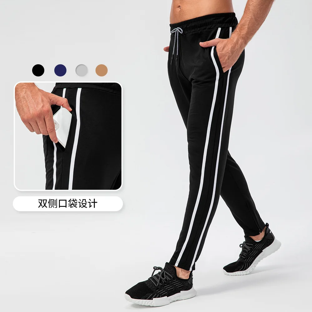 Men Running Sport Pants Jogging Sweatpants Elastic Casual Outdoor Training Fitness zipper Workout Trousers