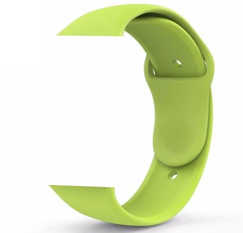 Зеленый Новейшая модель; силиконовый ремешок для наручных часов iWatch, 4 40 мм 44 Резиновые Спортивные петли для наручных часов Apple Watch серии 1/2/3, 42 мм, 38 мм, версия linkseries 5 - Цвет ремешка: Зеленый