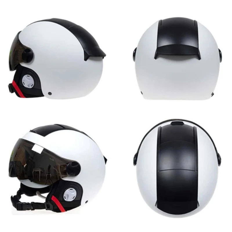 White Black LOCLE CE Certification Skiing Helmet Men Women Ski Helmet Outdoor Sports Ski Snowboard/Skateboard Helmet ABS+PC+EPS 52-63cm - Цвет: White Black