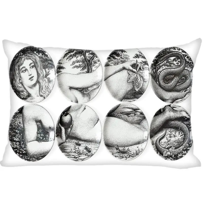 Новое поступление, Лучший милый чехол для подушки rosenthal Piero fornasetti, прямоугольная Наволочка на молнии, индивидуальный чехол для подушки 45x35 см(с одной стороны), Прямая поставка - Цвет: 9