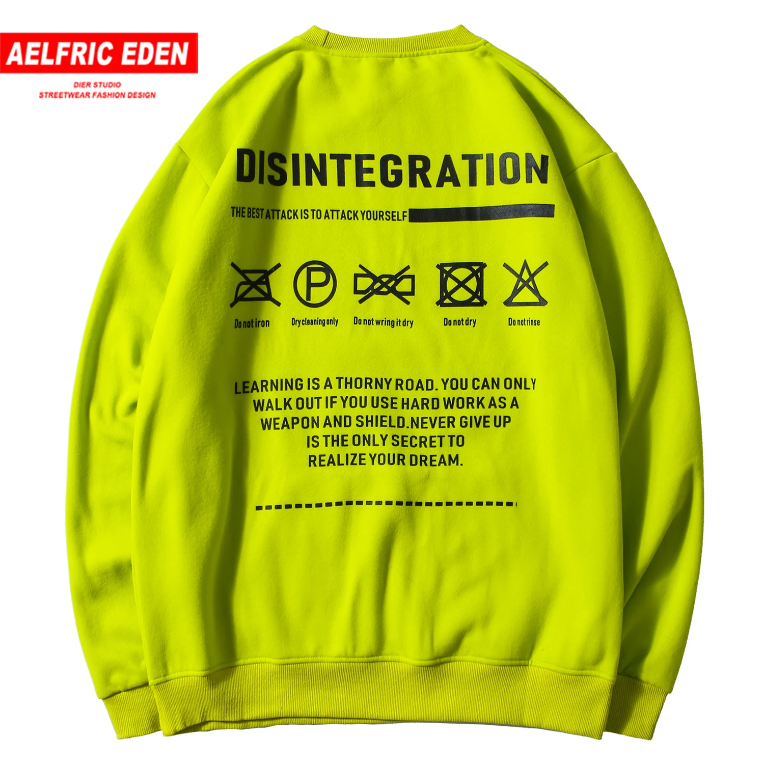 Aelfric eden с буквенным принтом Толстые мужские толстовки Уличная Повседневная