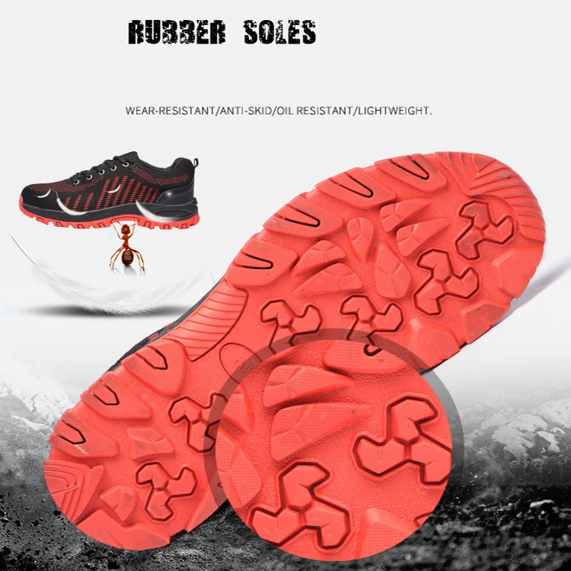 Защитные ботинки со стальным носком для мужчин и женщин дышащие Нескользящие