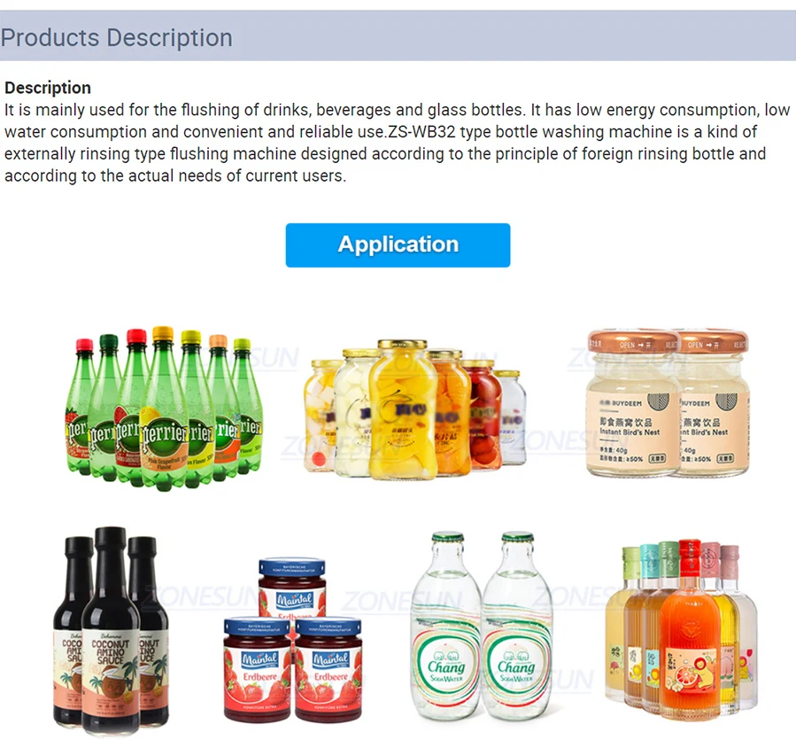 ZONESUN ZS-WB32 Máquina de lavar garrafa semiautomática pequena giratória