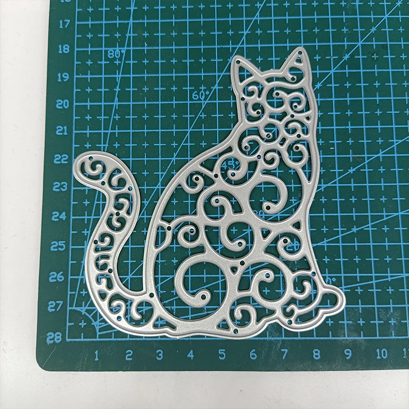 

Metal Cutting Dies Lace Cartoon Cat Frame DIY Stencil Scrapbooking Album Embossing Paper Card Making Decor 2021 Punch Template