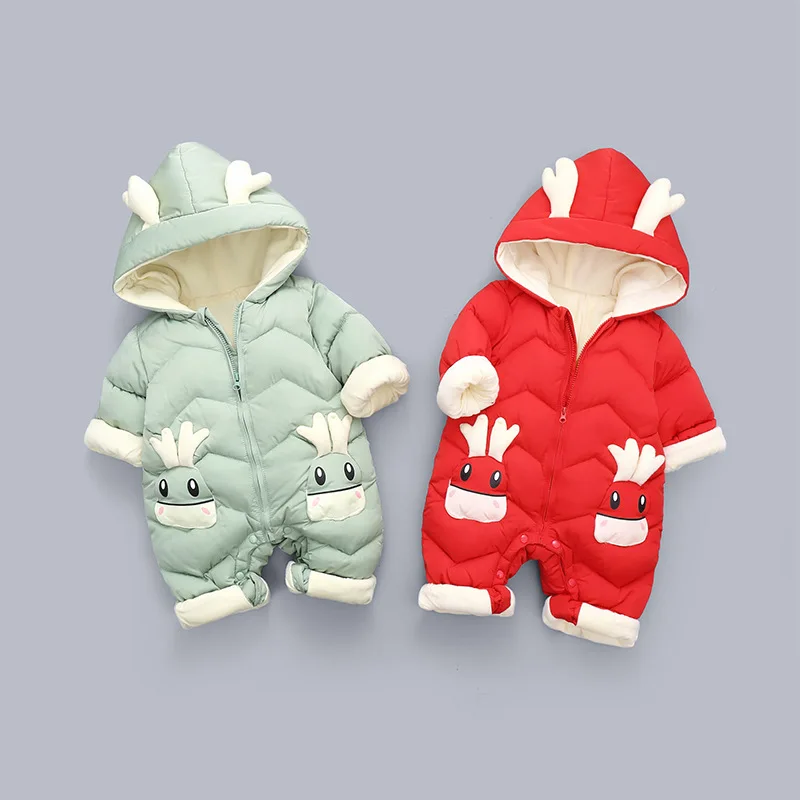 Зимний комбинезон для малышей 2020 года Plus Velvet Thick Boys Jumpsuit 0-2 лет Новорожденный комбинезон для девочек Toddler Coat on.