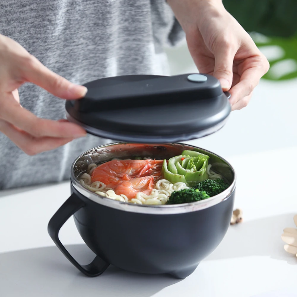 Горячая миска для рисового супа из нержавеющей стали с ручкой крышки пищевой