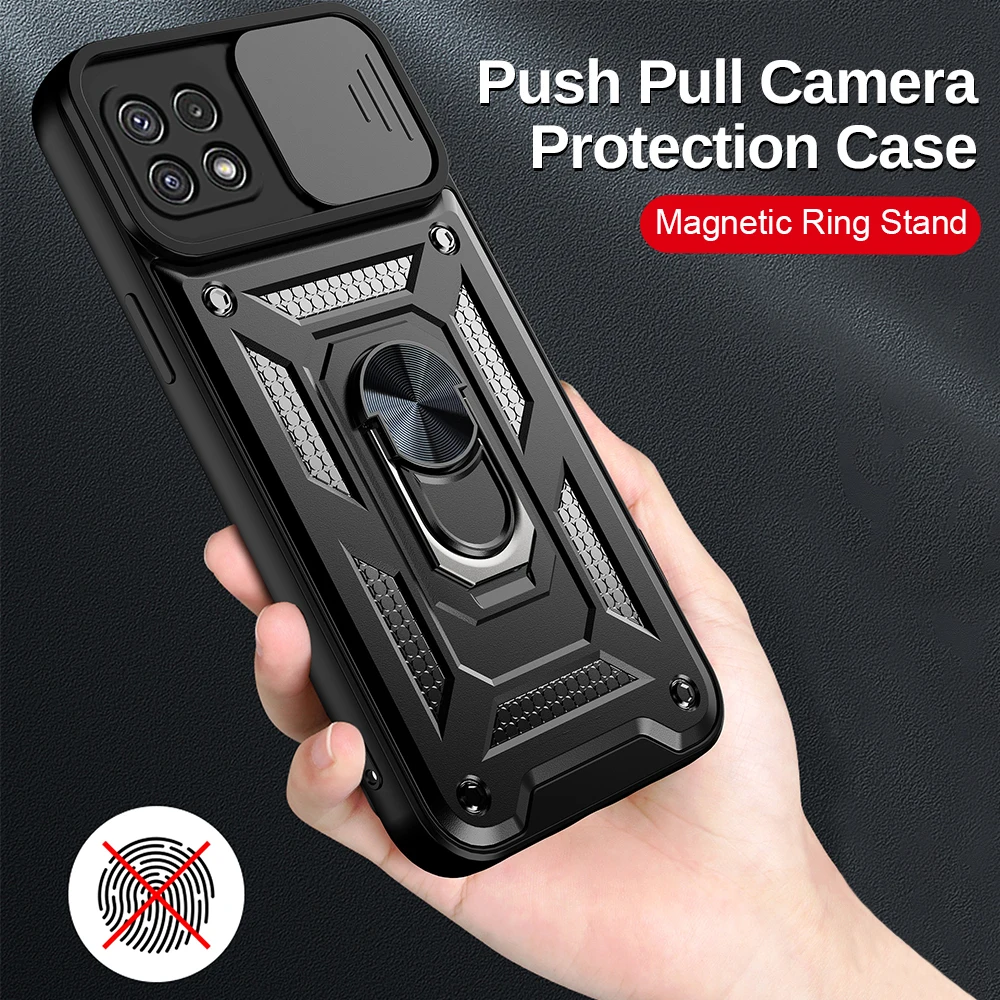 Sansung Galaxi A22 Case Push-pull Camera Car Magnetic Protectors Shell For Samsung Galaxy A22 A 22 22A 4G 5G 2021 Phone Cover