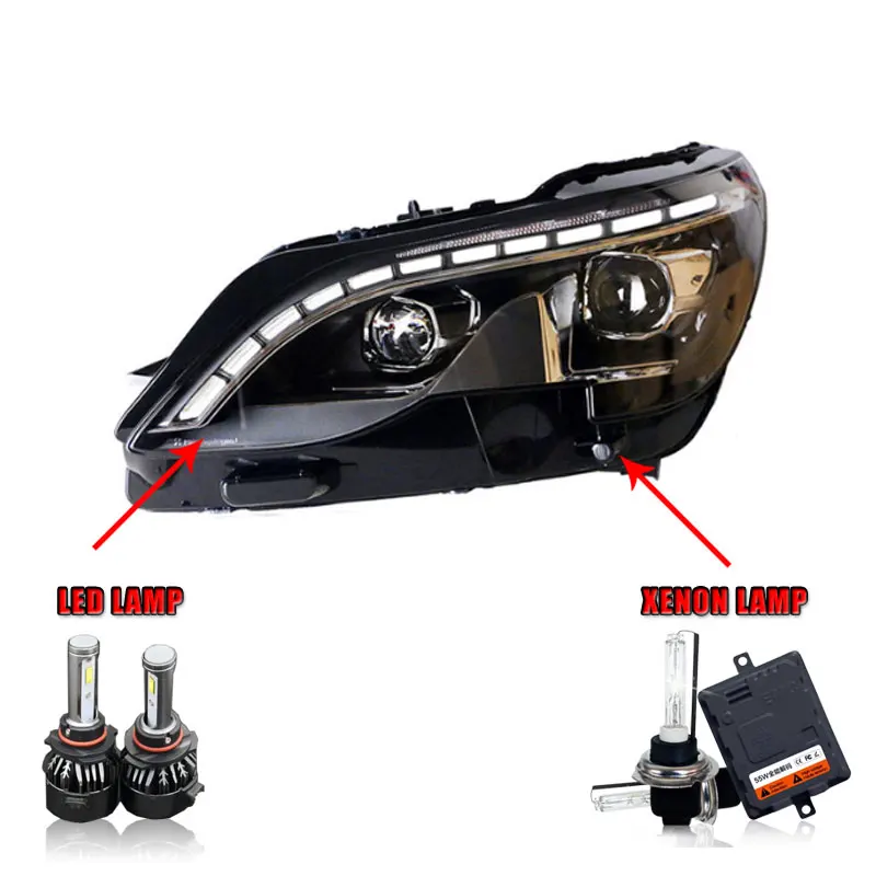 LED high beam 2 шт. автомобильный стиль светодиодный фары для peugeot 3008 фара для 3008 светодиодный DRL Объектив двойной луч H7 HID Xenon bi xenon объектив - Цвет: LED high beam