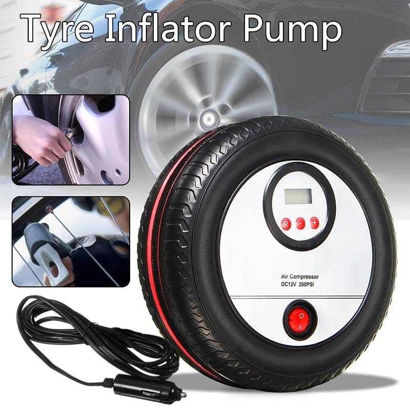 

12V DC 260PSI Portable Mini Digital Display Pump Form Air Pump Compressor Air Compressor LCD Display Car Tyre Inflator Pump