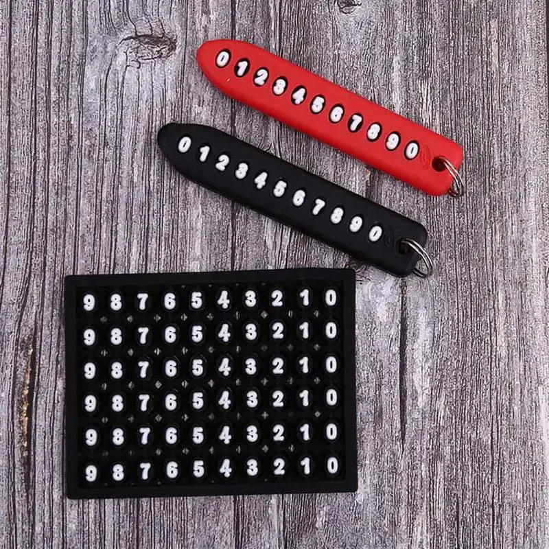 

1 set Anti-lost Phone Number Plate Car Keychain Pendant Auto Vehicle Phone Number Card Keyring Key Chain Car Interior