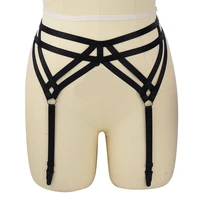 women strappy leg garter belt waist leg suspender punk gothic plus size elastic dance clothing body harness