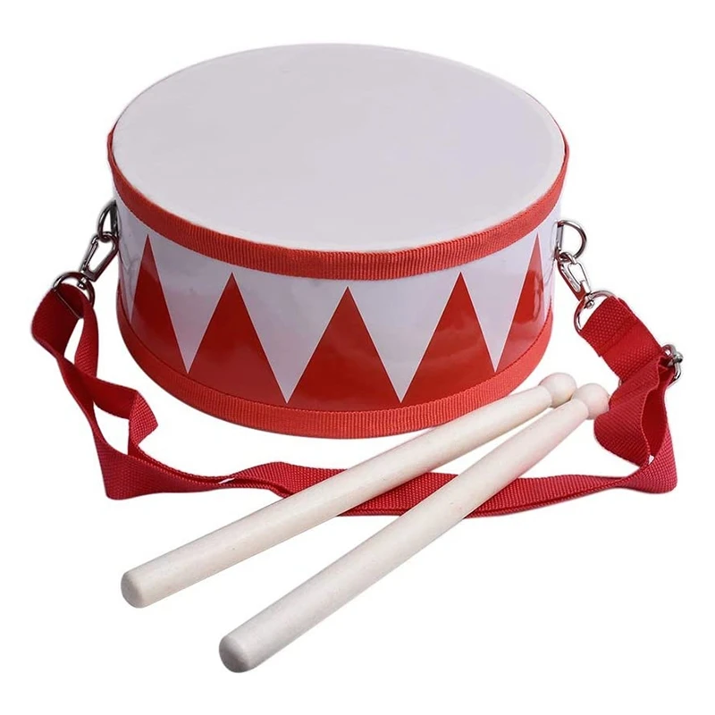 

Детский барабан деревянный игрушечный набор барабанов с ручным ремешком палка для детей, начинающих ходить, подарок для развития чувства д...