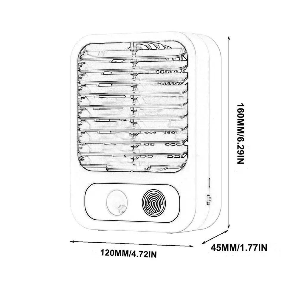 

Personal Air Cooler Evaporative Conditioner Desktop Cooling Fan Mini USB Rechargeable Air Conditioner Fan With 3 Wind Speeds