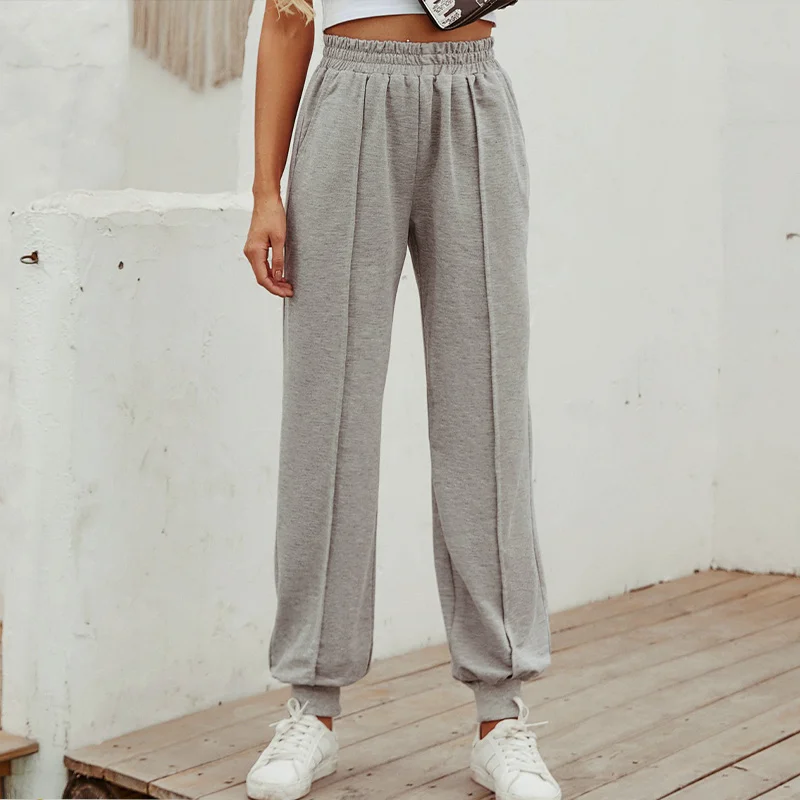

Korean Style Sweatpants Women Spring 2021 New Joggers Solid High Waist Streetwear Casual Trousers Loose Chic Y2k Pants