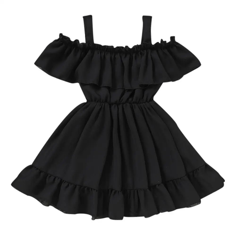 

Летние однотонные платья принцессы без рукавов для маленьких девочек