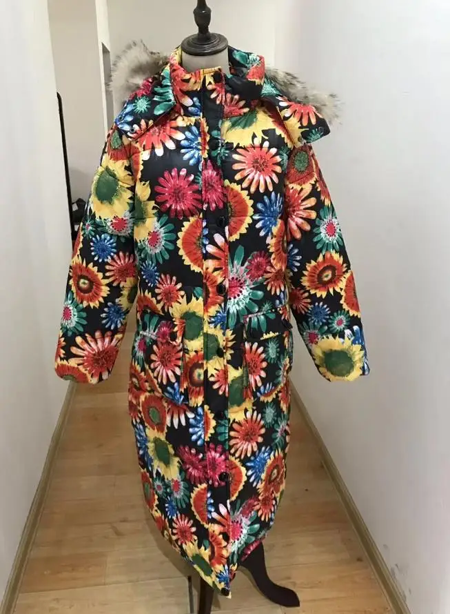 

3xl Fashion Women's cotton padded sunflower Slim Pocket Zipper Sashes High Quality Very Warm