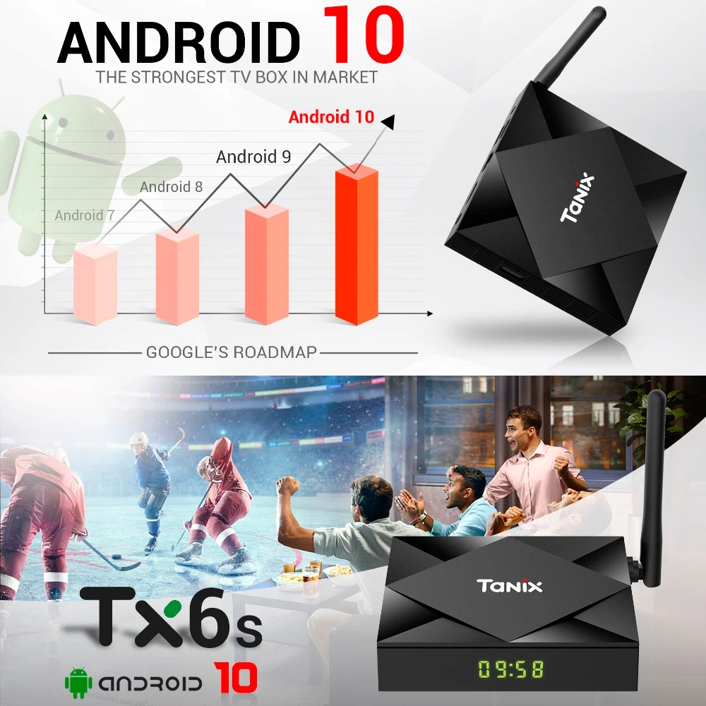 TX6S Android 10 0 Смарт ТВ коробка Allwinner H616 2 4G/Wi Fi 5 ГГц 6K HDR Декодер каналов кабельного