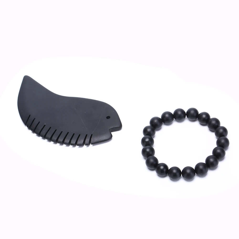 

1set dy And Face Massage Tool Acupuncture Natural GuaSha Board Comb Bracelet Bian Stone Guasha Carnelian Gua Sha Bo