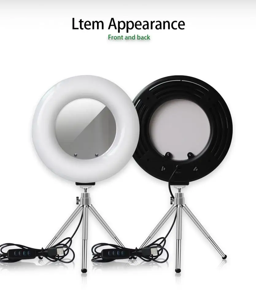 

6 inch Mini Selfie Ring Light Desktop LED Lamp Video Light With Tripod Phone Clip For YouTuber Photo Photography Studio