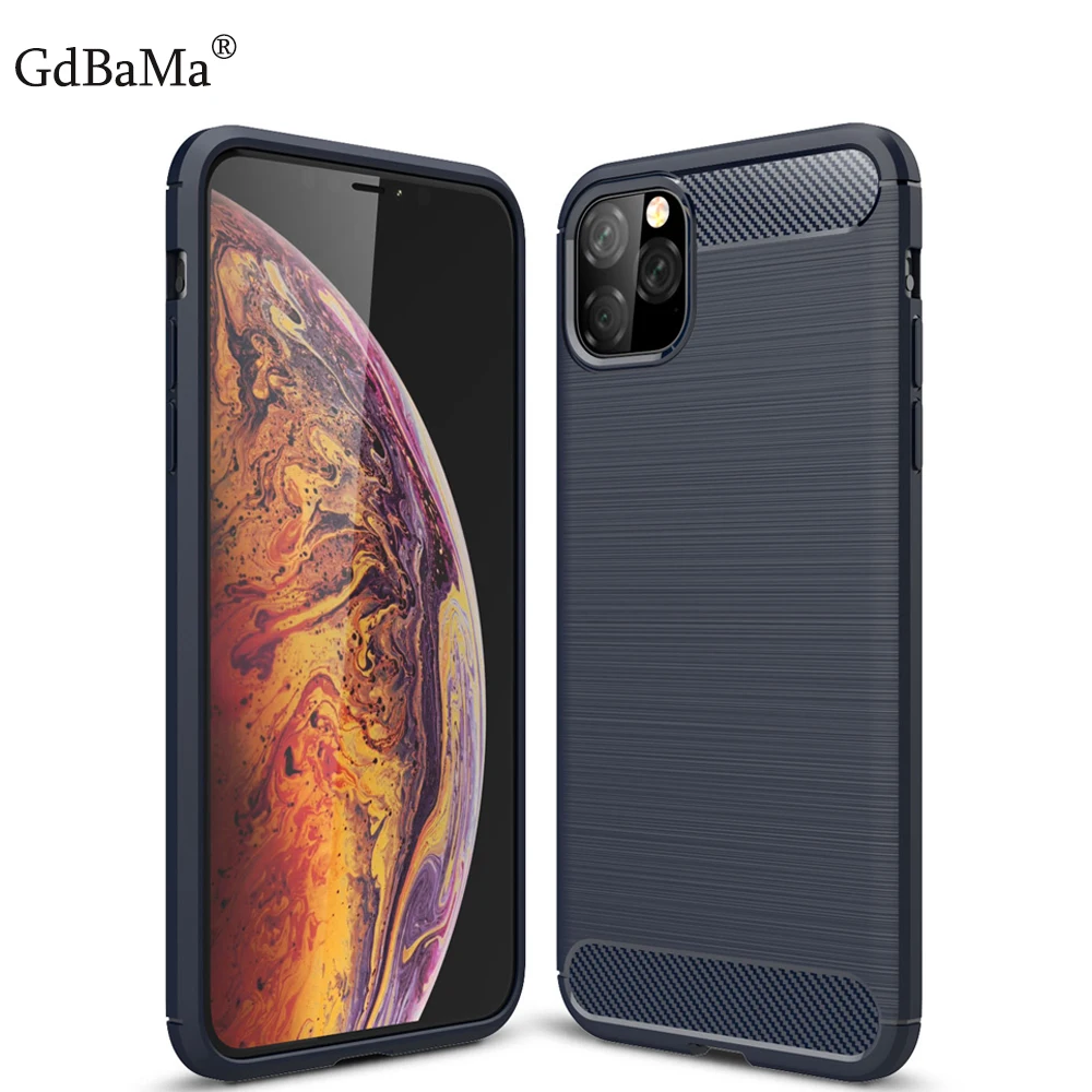 

Silicone for iPhone 11 case 2019 5.8 6.1 6.5 inch Carbon Fiber Soft Non-slip Back Cover For iPhone 11 Pro Max 11 Pro Phone Case