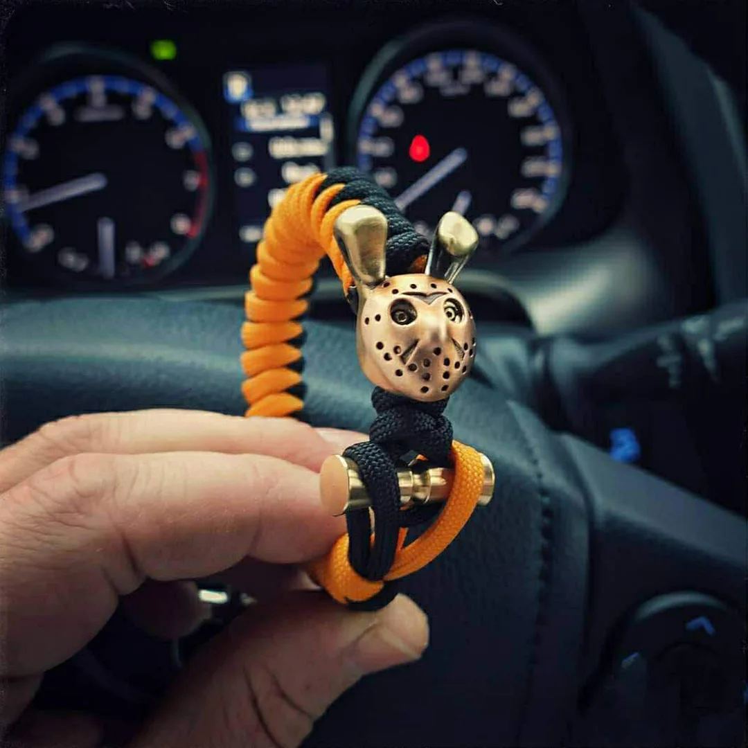 Koop Hand-Geweven Paraplu Touw Niche Ontwerp Konijn Hanger Paraplu Touw Edc Survival Paracord Armband