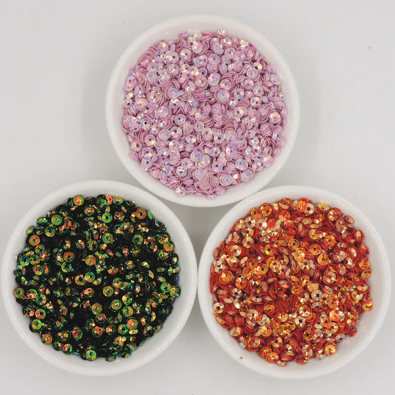 

1000Pcs 4mm PVC Concave Pieces Paillettes for Crafts Lentejuelas Sewing Decoration Shoes and Hats Bags DIY Handmade Accessories