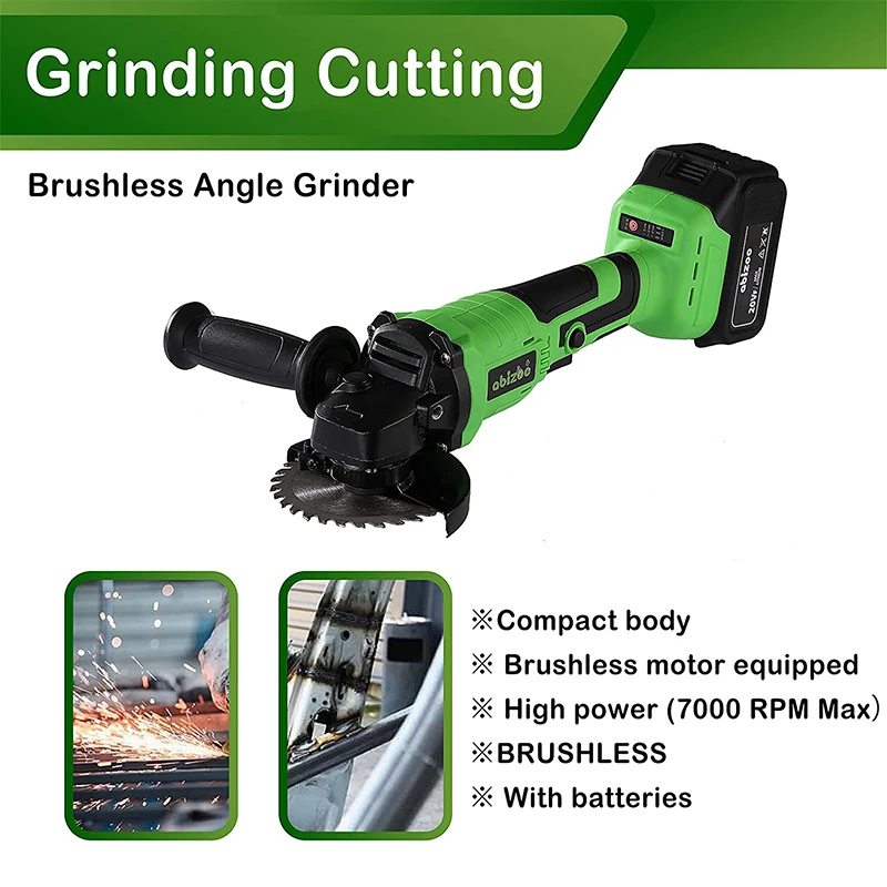 

115mm Brushless Cordless Electric Angle Grinder Power Tools Cutting Machine Polisher Cordless Grinder Tool For Makita Battery
