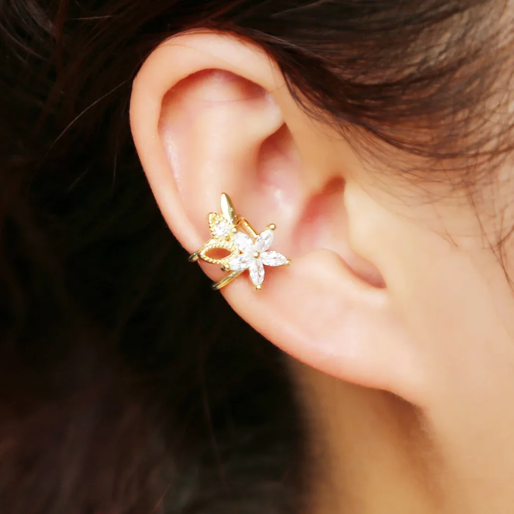 Женские серьги-манжеты из серебра 100% пробы с фианитами | Украшения и аксессуары