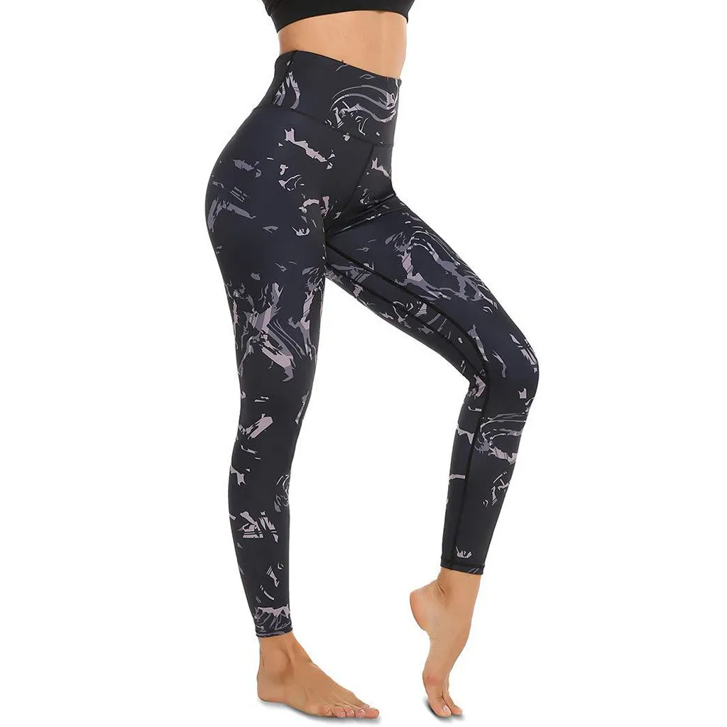

Printed Gym Legging Women Workout Leggings Push Up Stretch Pants Sport Fitness Trousers Slim Women's Leggins Long Pants 2021