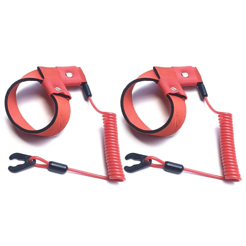 

130cm Length Stop Kill Safety Lanyard 2Pieces Floating Safety Switch Lanyards