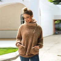 ymwmhu fashion brand women sweatshirt loose warn winter clothes fleece casual thick turtleneck hoodies solid euro size s xl