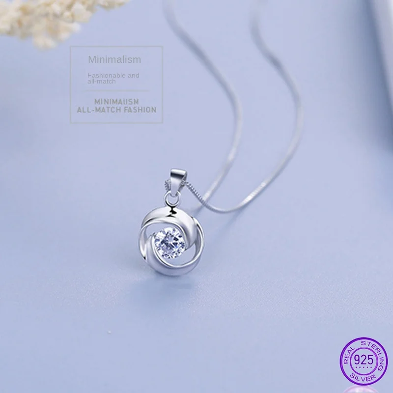 Ожерелье из стерлингового серебра 925 пробы подвеска ожерелье для женщин