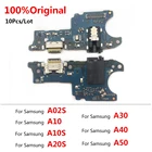 10 шт.лот 100% оригинальная USB-зарядка для Samsung A02S A10 A10S A20 A20S A21 A30 A40 A50 A105FN M20 зарядное устройство плата гибкий кабель