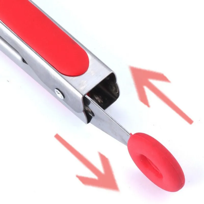 

9 Inch+12 Inch Outdoor Barbecue Food Clip Two-piece Black Outdoor Barbecue Food Silicone Plastic Tongs 3Colors Red Blue Green